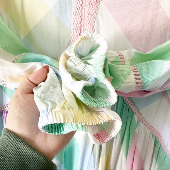 Crown & Ivy Women's Crocheted Plaid Maxi Dress Multi Color XXL NWT - Picture 6 of 9